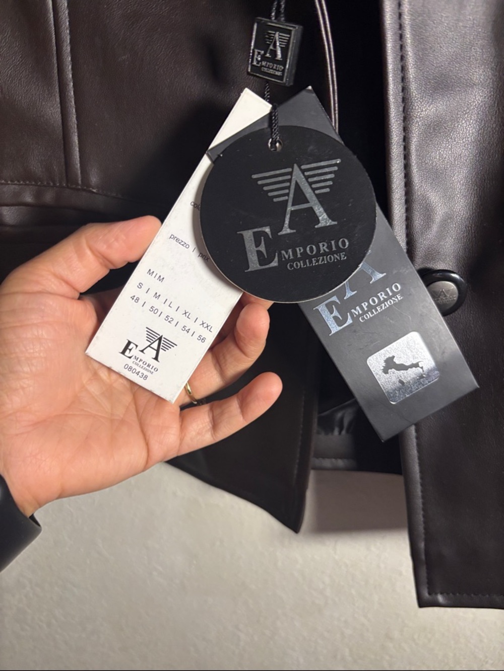 Emporio Armani Dark Brown Leather Jacket - Tailored Blazer Style - Picture 14 of 14